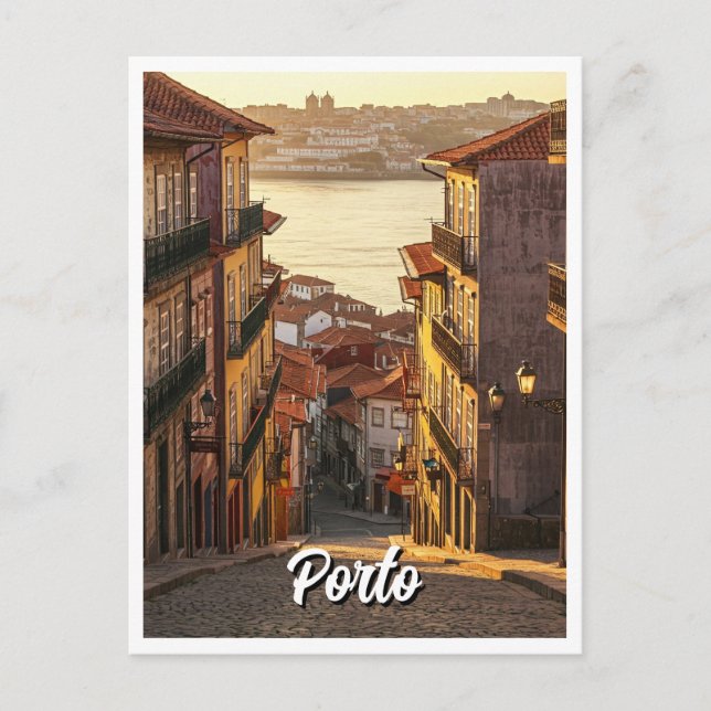 Gata i Porto Portugal Travel Vykort (Framsida)
