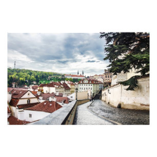 Gata i Prag i centrala staden Fototryck