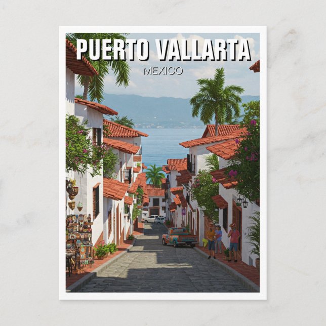 Gata i Puerto Vallarta Mexico Travel Vykort (Framsida)