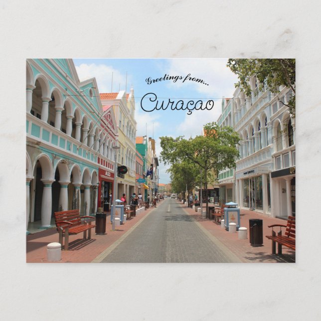 Gata i Punda-distriktet Willemstad Curacao Vykort (Framsida)