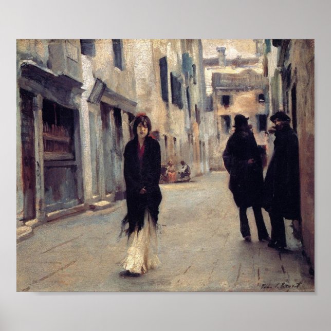 Gata i Venedig (Elegant Woman) (singer Sargent) Poster (Framsidan)
