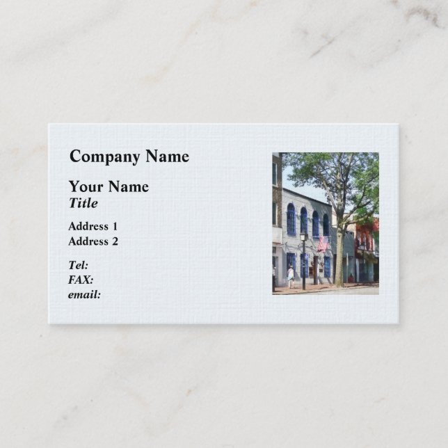 Gata med amerikansk flagga Alexandria VA Visitkort (Framsida)