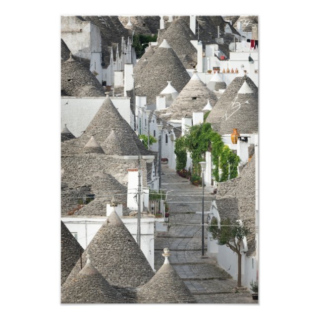 Gata med husvagnar i Alberobello, Apulien Fototryck (Framsidan)