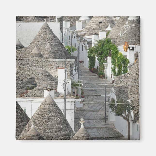 Gata med husvagnar i Alberobello, Apulien Magnet (Framsidan)