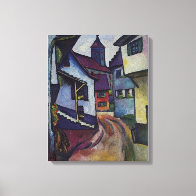 Gata med kyrka i Kandern August Macke Canvastryck (Framsida)
