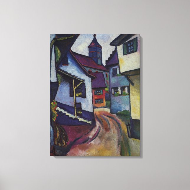 Gata med kyrka i Kandern August Macke Canvastryck (Framsida)