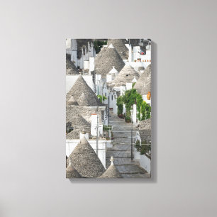 Gata med trullihus i Alberobello, Puglia Canvastryck