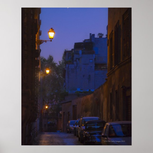 Gata på natten i Rom, Italien Poster (Framsidan)