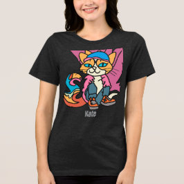 Gata Retro Cat, Cap och Sneakers | Funny T Shirt