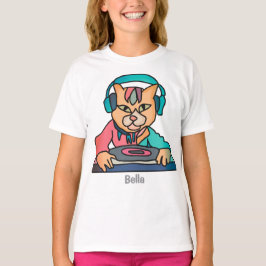 Gata Retro Cat med hörlurar | Funny T Shirt