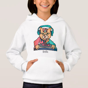 Gata Retro Cat med hörlurar Funny T Shirt