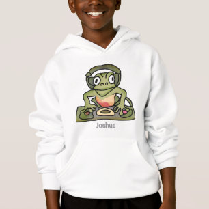 Gata Retro Frog med hörlurar Funny T Shirt