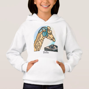 Gata Retro Giraffe med hörlurar   Funny T Shirt