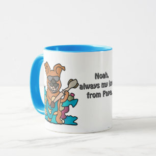 Gata Retro-Hund med Guitar Funny Mugg