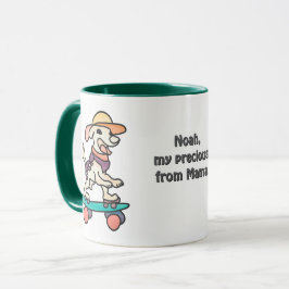 Gata Retro-Hund på Skateboard | Funny Mugg