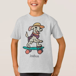 Gata Retro-Hund på Skateboard | Funny T Shirt