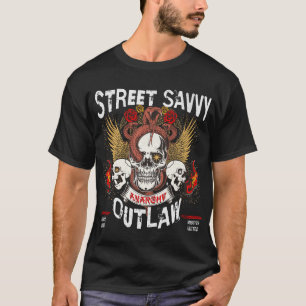Gata Savvy Outlaw Skull Design T Shirt