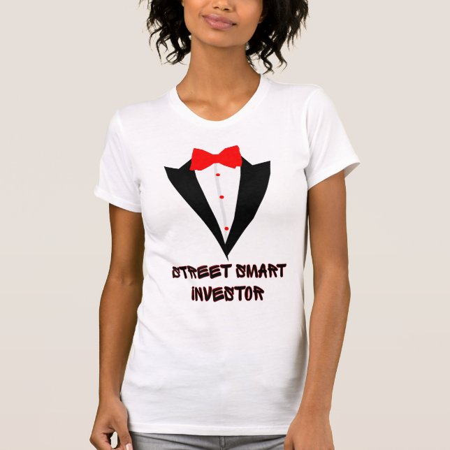 Gata Smart Wall street-investerare med dubbla iden T Shirt (Framsida)