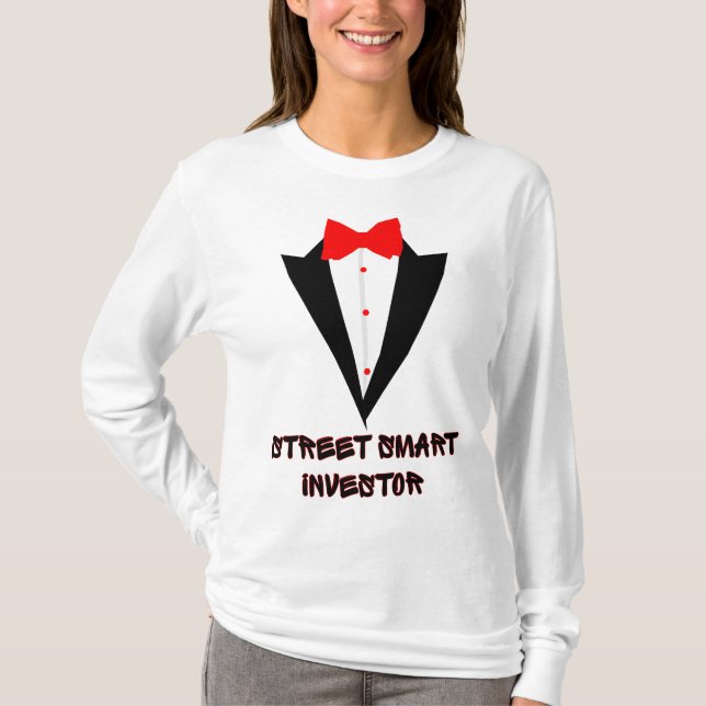 Gata Smart Wall street-investerare med dubbla iden T Shirt (Framsida)