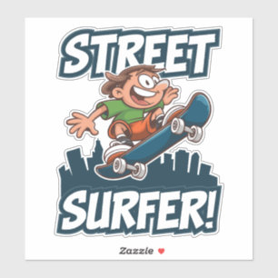 Gata Surfer! - Urban Skateboarding Vibes Klistermärken