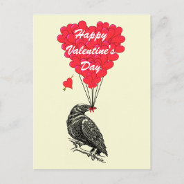 Gata Valentineser för kråka av ljus Helg Vykort