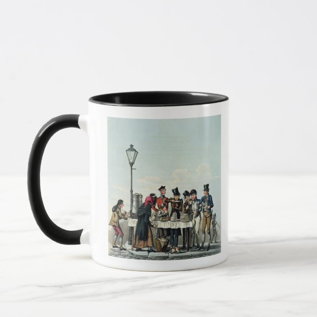 Gatafrukost som inristas av G.Hunt, 1825 Mugg (Vänster)
