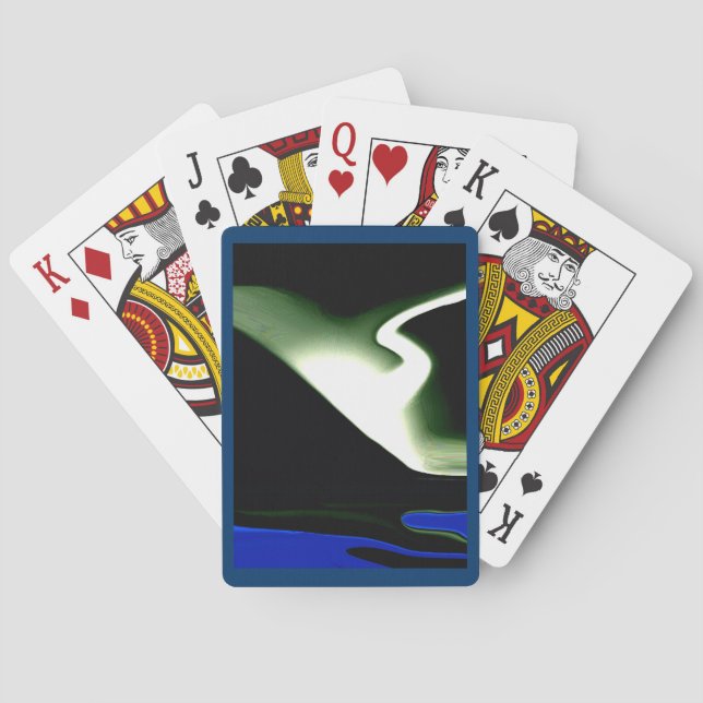 Gåtakonstverkformgivare som leker kort spel kort (Baksidan)