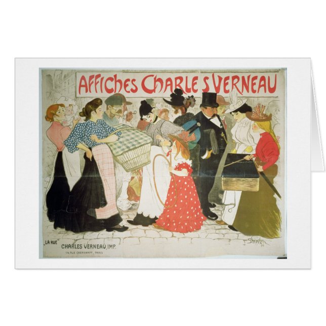 "Gatan", affisch för skrivaren Charles Verne Hälsningskort (Framsidan Horizontal)