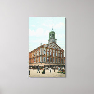 Gatan beskådar av Faneuilen Hall Canvastryck