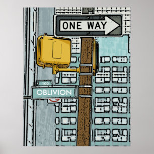 Gatan undertecknar poster