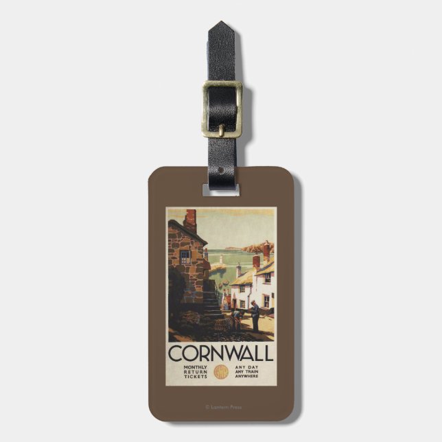 Gataplats med arbetejärnvägen för två manar bagagebricka (Vertikal Framsida)