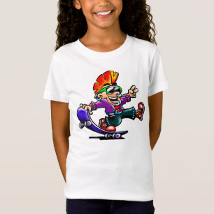 GataPunk på en SkateboardflickaT-tröja Tee