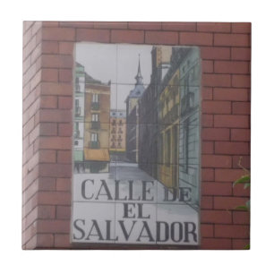 Gatateckenet av Madrid belägger med tegel Kakelplatta