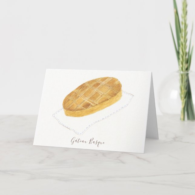 Gâteau Baskiska vattenfärgen Tack Kort (Framsida)