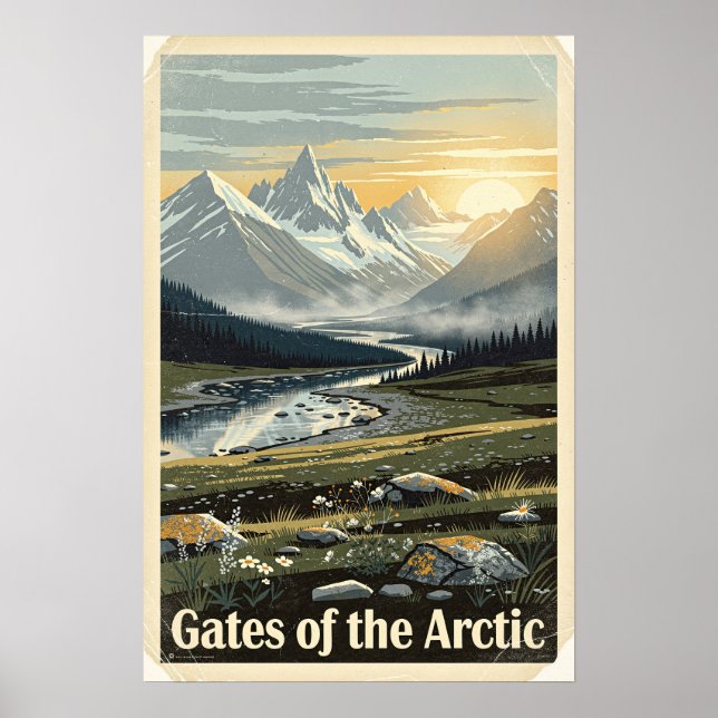 Gates of the Arctic National Park Retro Poster (Framsidan)