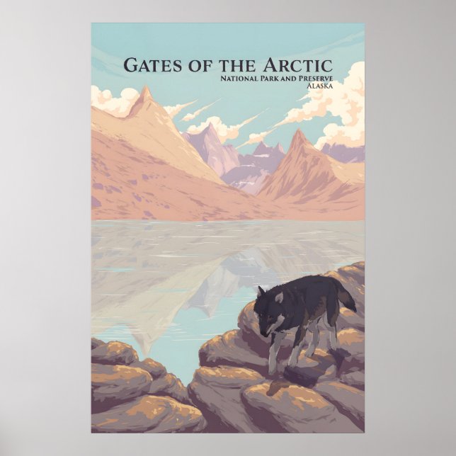 Gates of the Arctic Nationalpark Reseskylt Poster (Framsidan)