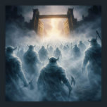 Gates of Valhalla Poster<br><div class="desc">An army of Viking warriors in misty surroundings approaches a grand gate. The scene is filled with mystery and anticipation as light beams from beyond the threshold.</div>