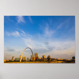 Gateway Arch & Downtown St. Louis på morgonen Poster