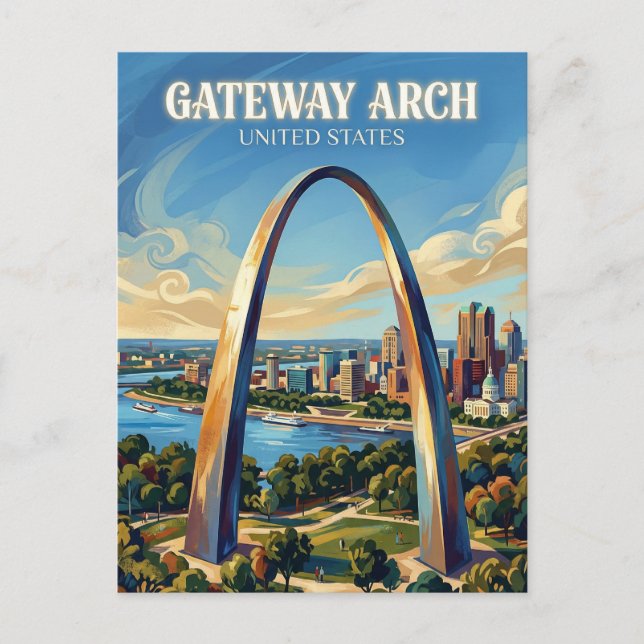 Gateway Arch Missouri Vykort (Framsida)