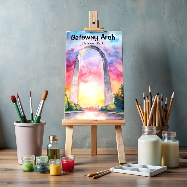 Gateway Arch National Park Akvarell Vykort (Skapare uppladdad)
