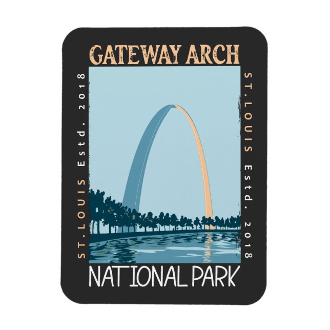 Gateway Arch National Park Distress Magnet (Vertikal)