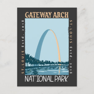 Gateway Arch National Park For distresserad Vykort