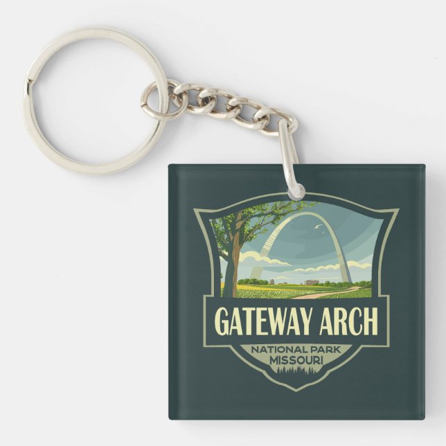 Gateway Arch National Park Illustration Retro Kons (Framsidan)
