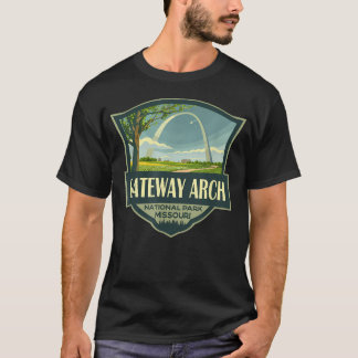 Gateway Arch National Park Illustration Retro T Shirt