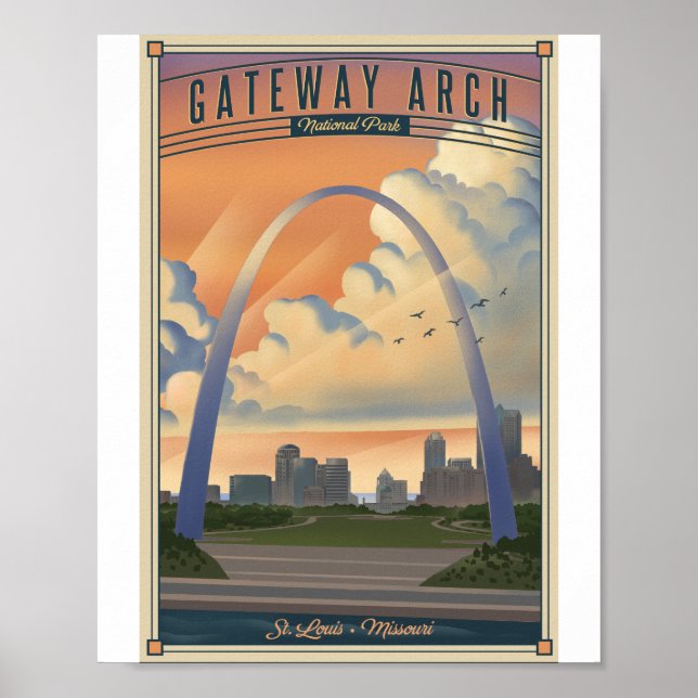 Gateway Arch National Park Litho Artwork Poster (Framsidan)