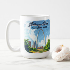 Gateway Arch National Park Missouri St Louis Retro Kaffemugg