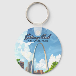 Gateway Arch National Park Missouri St Louis Retro Nyckelring