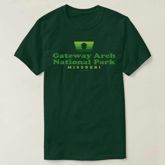 Gateway Arch National Park Retro Badge Arrowhad G T Shirt (Design framsida)