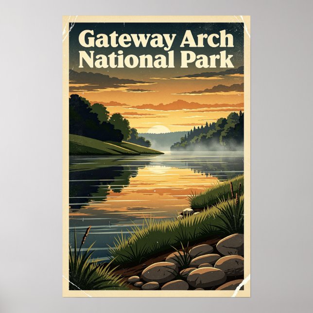 Gateway Arch National Park Retro Poster (Framsidan)