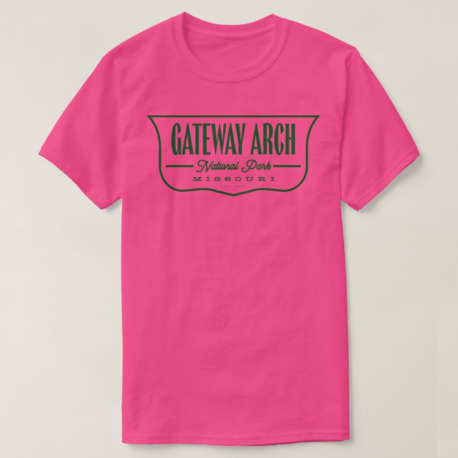 Gateway Arch National Park Shield Grönt T Shirt (Design framsida)